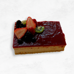 Tarta mousse de queso y frambuesa